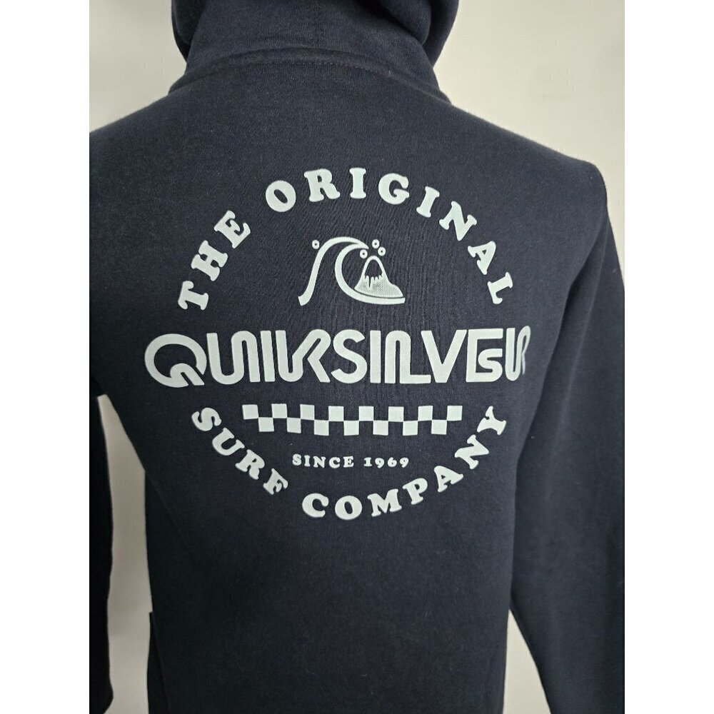 Quiksilver Black Surf Hoodie Sweatshirt Medium - Picture 6 of 12
